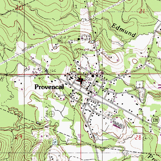 Topographic Map of Provencal Elementary and Junior High School, LA
