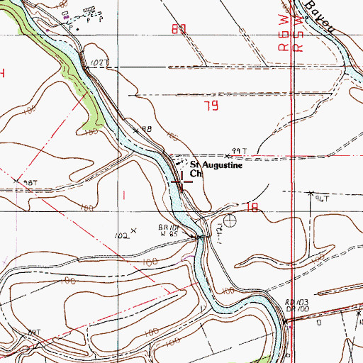 Topographic Map of Saint Augustines School (historical), LA