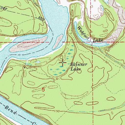 Topographic Map of Skinner Lake, AR