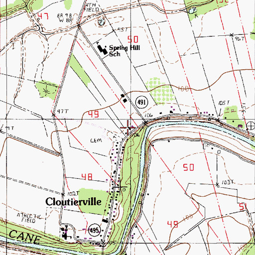 Topographic Map of Saint Marys School (historical), LA
