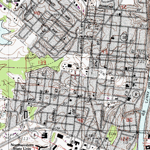 Topographic Map of Self Help Shopping Center, LA