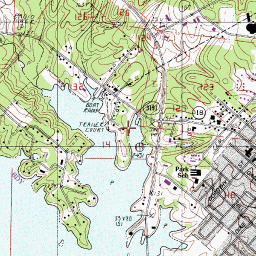 Topographic Map of Sibley Lake Public Boat Ramp, LA