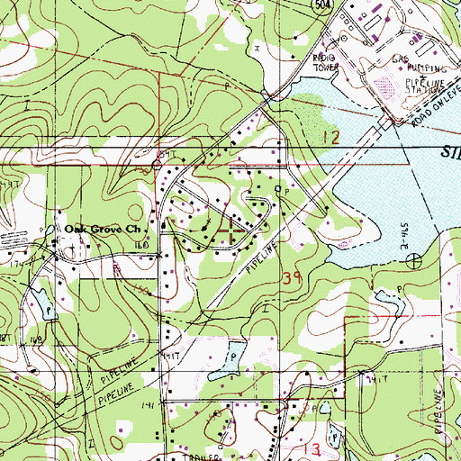 Topographic Map of Stephens, LA