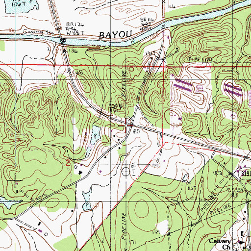 Topographic Map of Tabernacle School (historical), LA