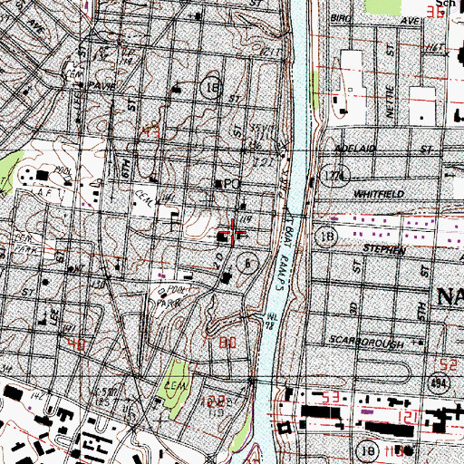 Topographic Map of Trinity Episcopal Church, LA