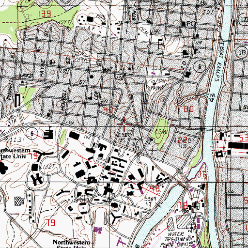 Topographic Map of University Shopping Center, LA