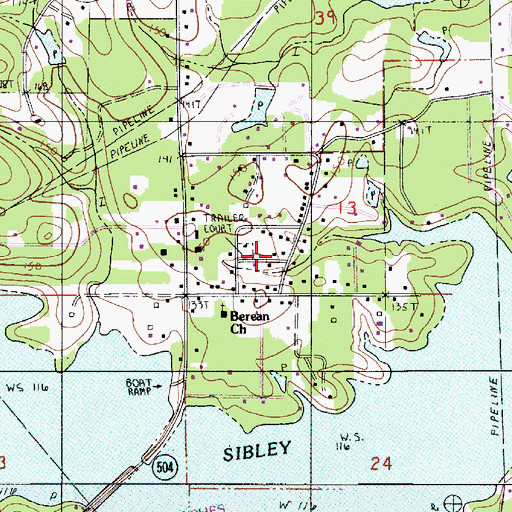 Topographic Map of Westlake, LA
