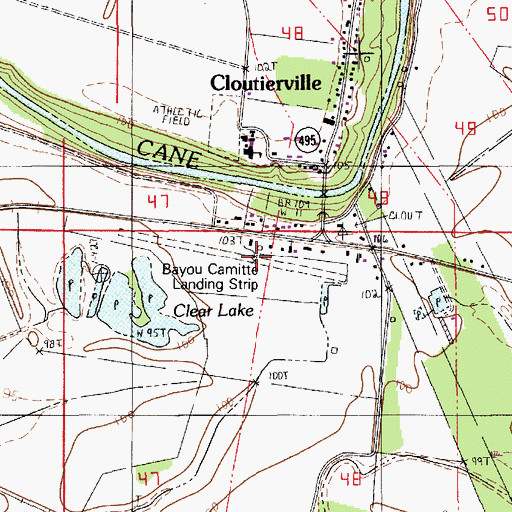 Topographic Map of Bayou Camitte Landing Strip, LA