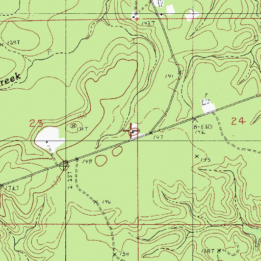 Topographic Map of Blue Spring School (historical), LA