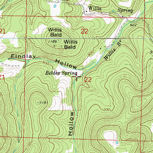 Topographic Map of Slagley Hollow, AR