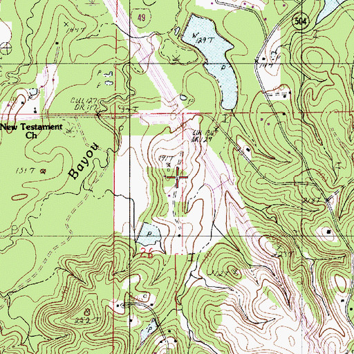 Topographic Map of Breedlove Hills, LA