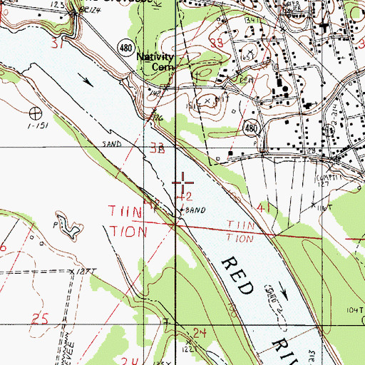 Topographic Map of Campti Ferry (historical), LA
