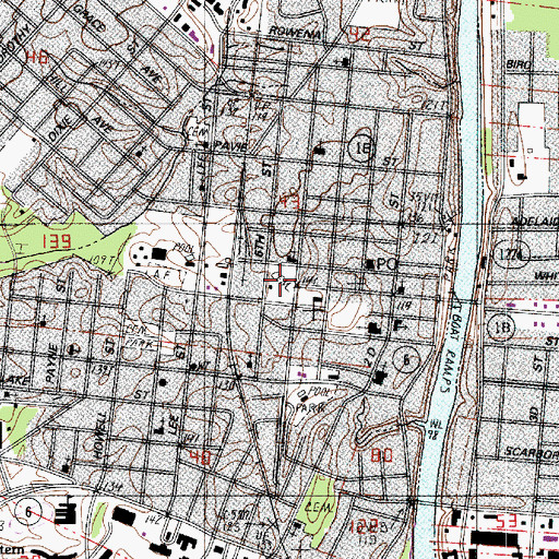 Topographic Map of Catholic Cemetery, LA