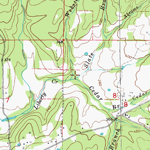 Topographic Map of Slate Branch, AR
