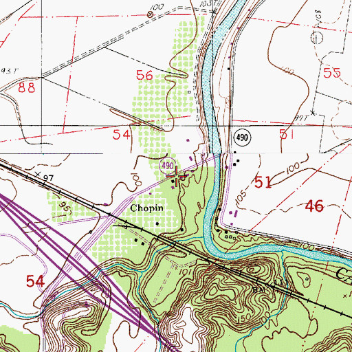 Topographic Map of Chopin Plantation, LA