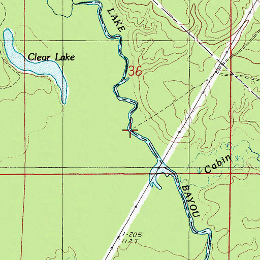 Topographic Map of Coffeys Bridge (historical), LA