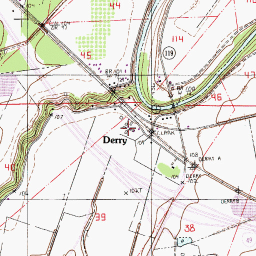 Topographic Map of Derry Plantation, LA