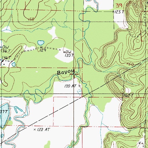 Topographic Map of Double Springs (historical), LA