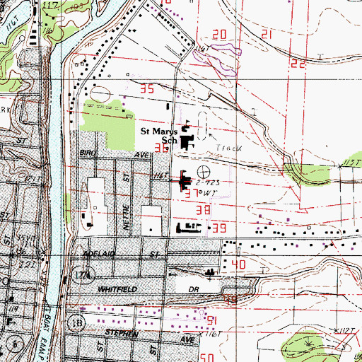 Topographic Map of East Natchitoches Elementary School, LA