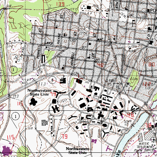 Topographic Map of Eugene P Watson Memorial Library, LA