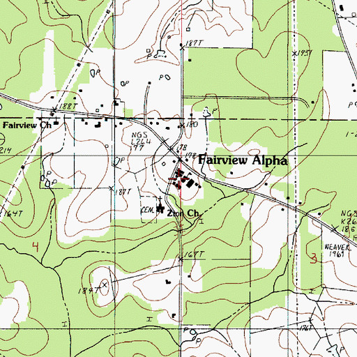 Topographic Map of Fairview Alpha Elementary School, LA
