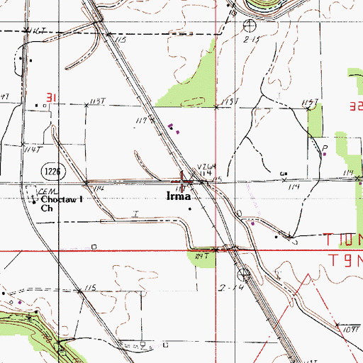Topographic Map of Gilgar Church (historical), LA