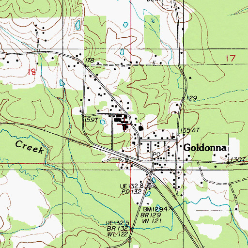 Topographic Map of Goldonna Elementary School, LA