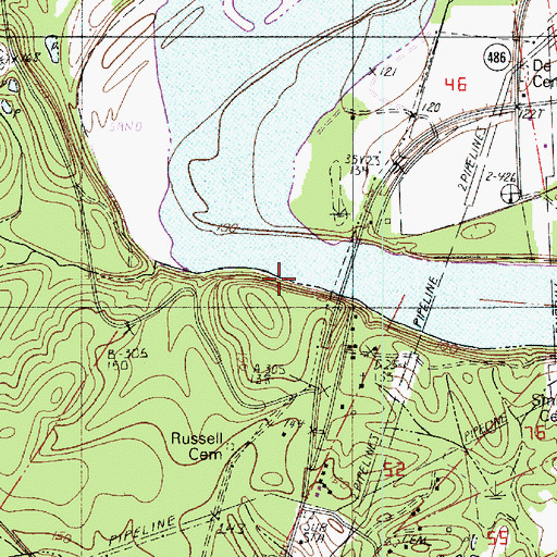Topographic Map of Grand Ecore Bluff, LA