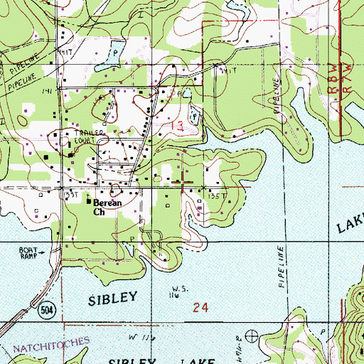 Topographic Map of Greenwood Park, LA