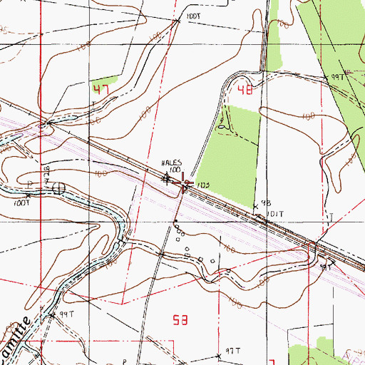 Topographic Map of Hales Spur (historical), LA