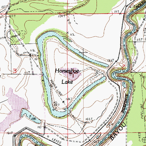 Topographic Map of The Horseshoe, LA