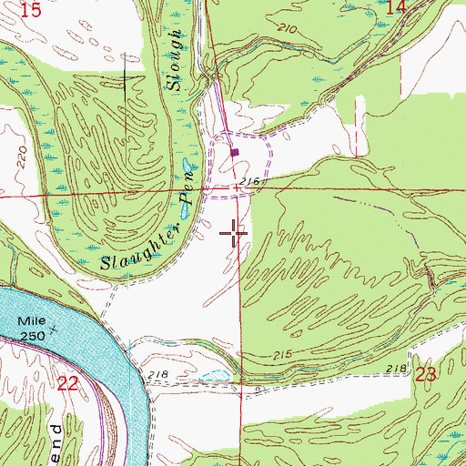 Topographic Map of Slaughter Pen Slough, AR