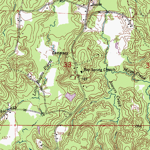 Topographic Map of Johnston School (historical), LA