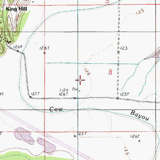 Topographic Map of Kings Hill Gas Field, LA