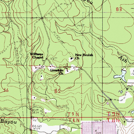 Topographic Map of Lime Kiln School (historical), LA