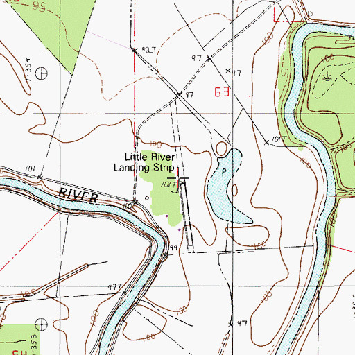 Topographic Map of Little River Landing Strip, LA