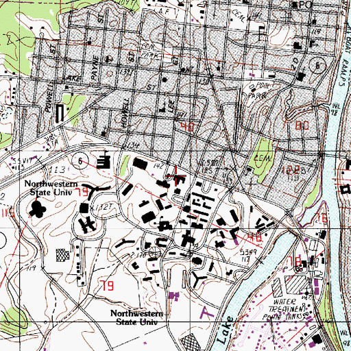 Topographic Map of Louisiana School for Math Science and the Arts, LA