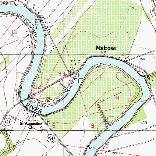 Topographic Map of Melrose Ferry (historical), LA