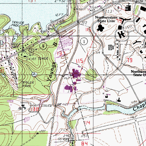 Topographic Map of Natchitoches Central High School, LA
