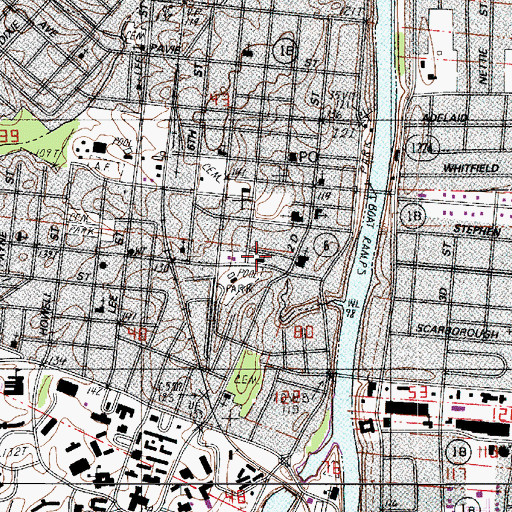 Topographic Map of Natchitoches City Hall, LA