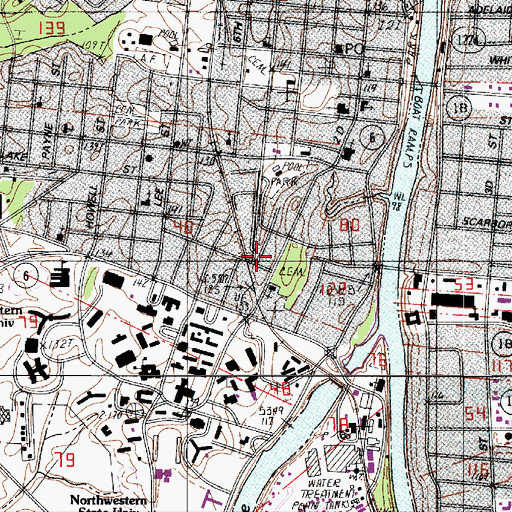 Topographic Map of Natchitoches Historic District, LA