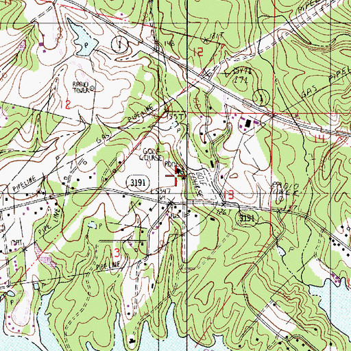 Topographic Map of Natchitoches Country Club, LA