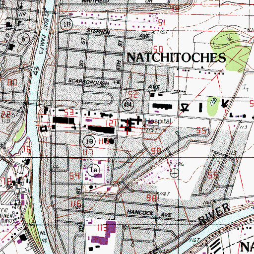 Topographic Map of Natchitoches Regional Medical Center, LA