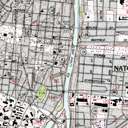 Topographic Map of Natchitoches Parish Library, LA