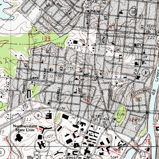 Topographic Map of Natchitoches Preschool Center (historical), LA