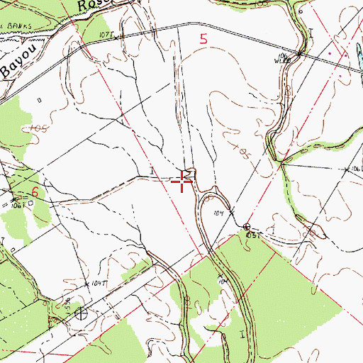Topographic Map of New Beulah Church (historical), LA