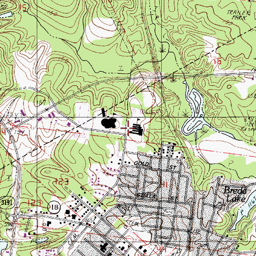 Topographic Map of L P Vaughn Elementary School, LA