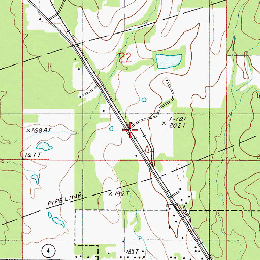 Topographic Map of Anderson, LA