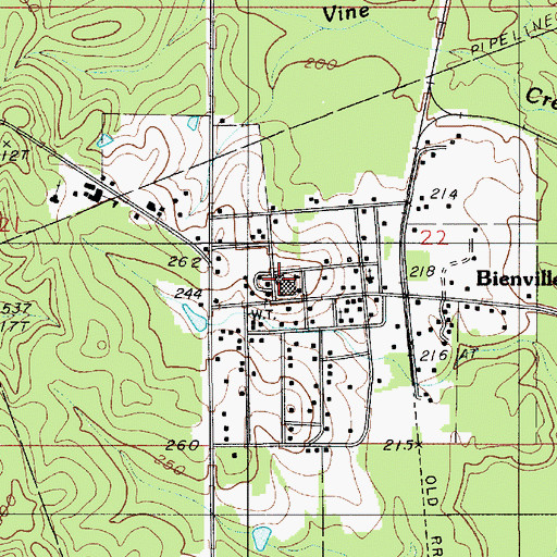 Topographic Map of Bienville High School, LA