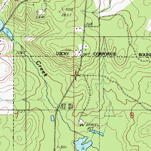 Topographic Map of Burkplace, LA